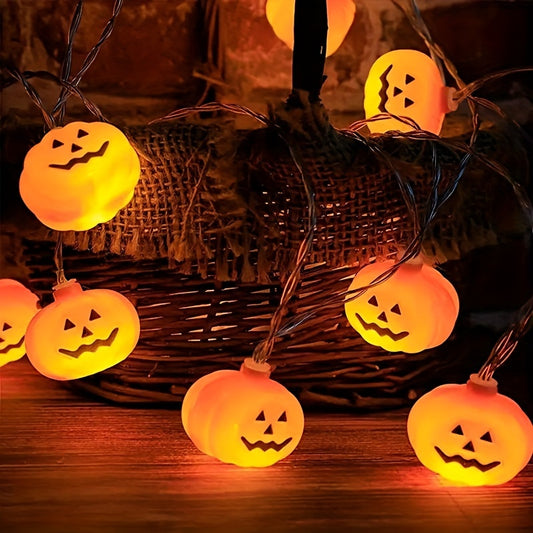 LED Halloween Lights, Party Decoration Pumpkin Lights, (Battery-powered or Without Battery)