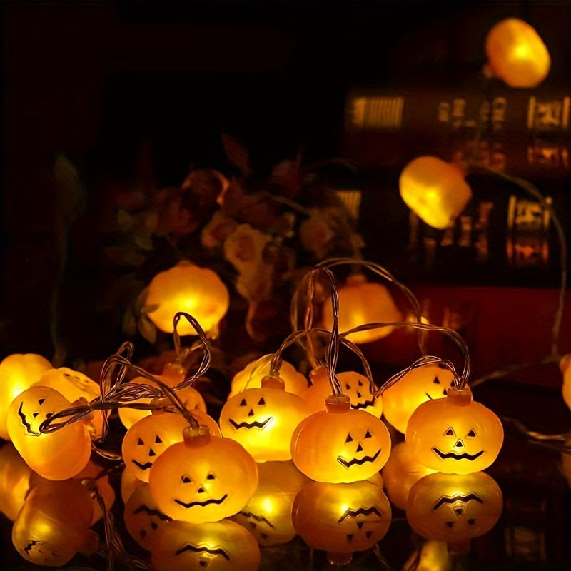 LED Halloween Lights, Party Decoration Pumpkin Lights, (Battery-powered or Without Battery)