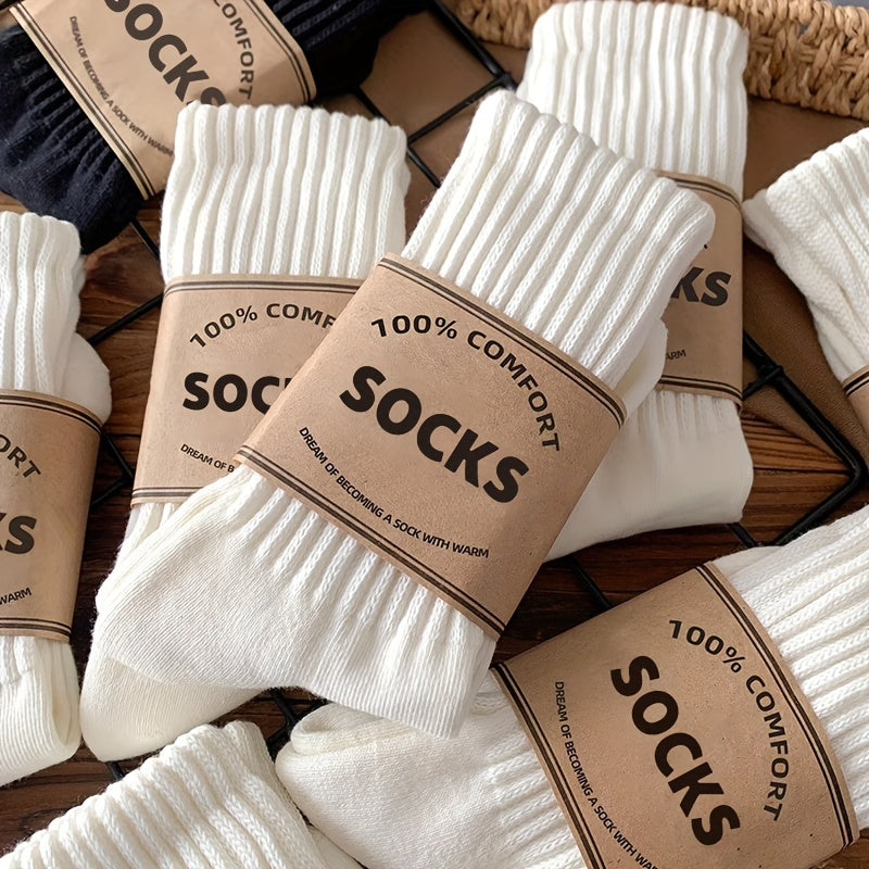 6 Pairs of Solid Color Socks